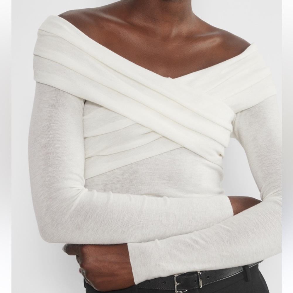 Aritzia Off-Shoulder Cream Sweater